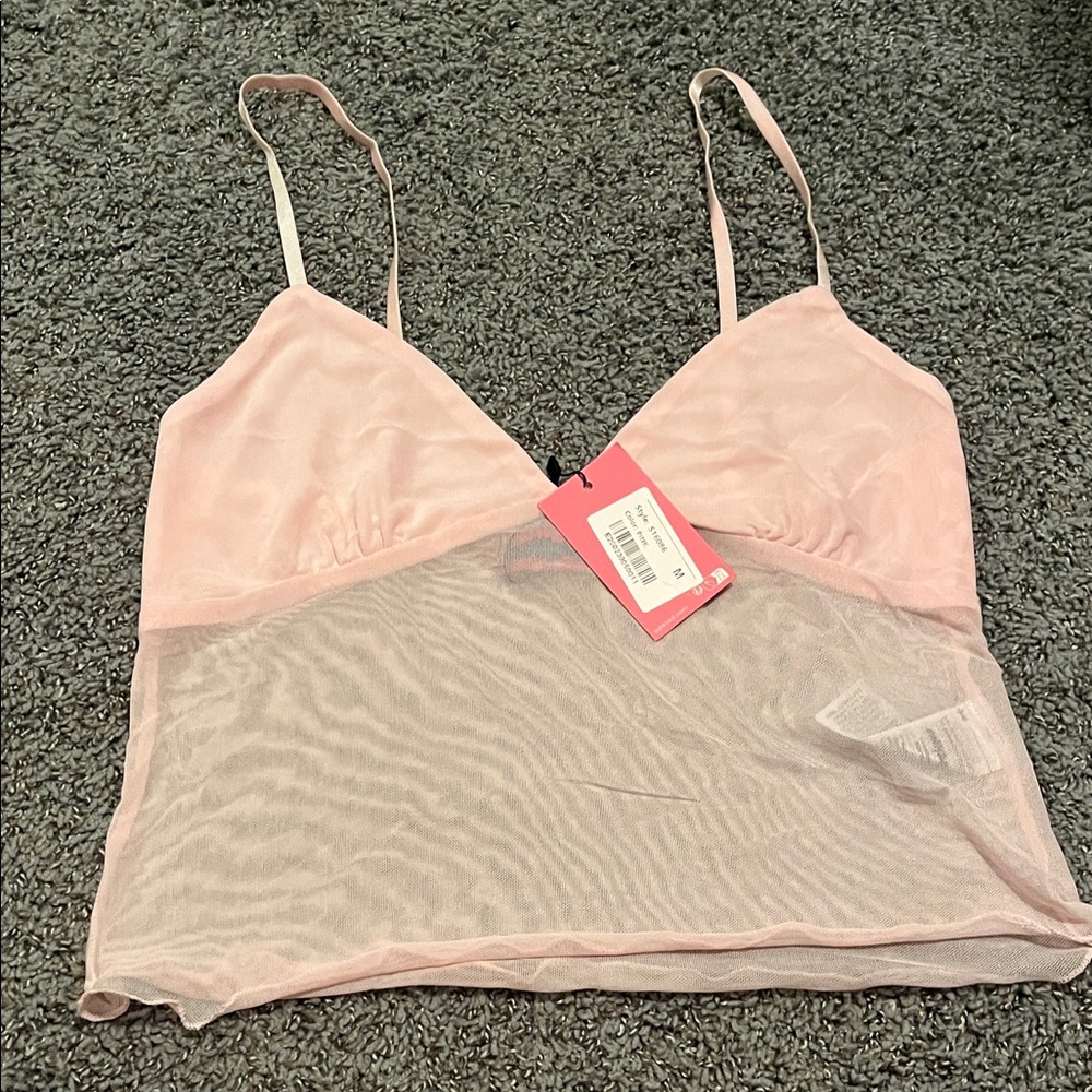 Edikted Pink Mesh Chemise